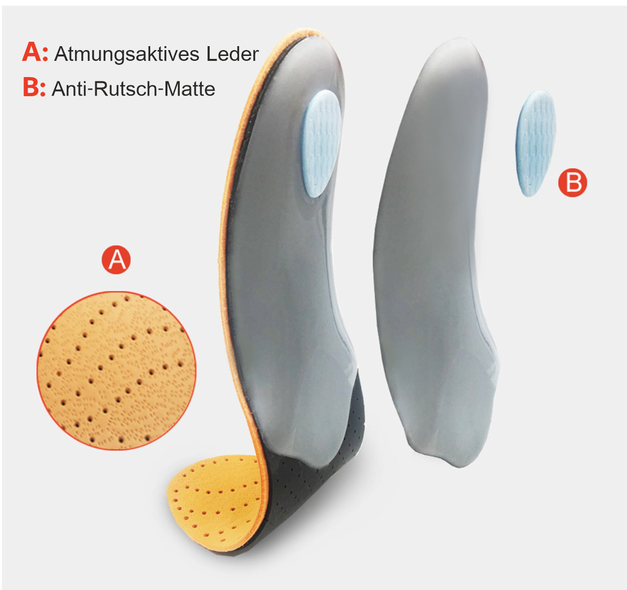 Actsol Orthopädische Leder Korrektur Einlagesohlen